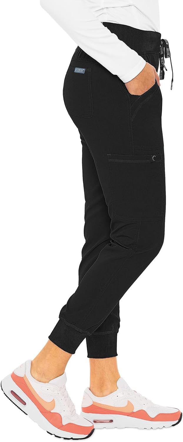 Med Couture Scrub Pants For Women Cargo Jogger Bottoms with 5 Pockets